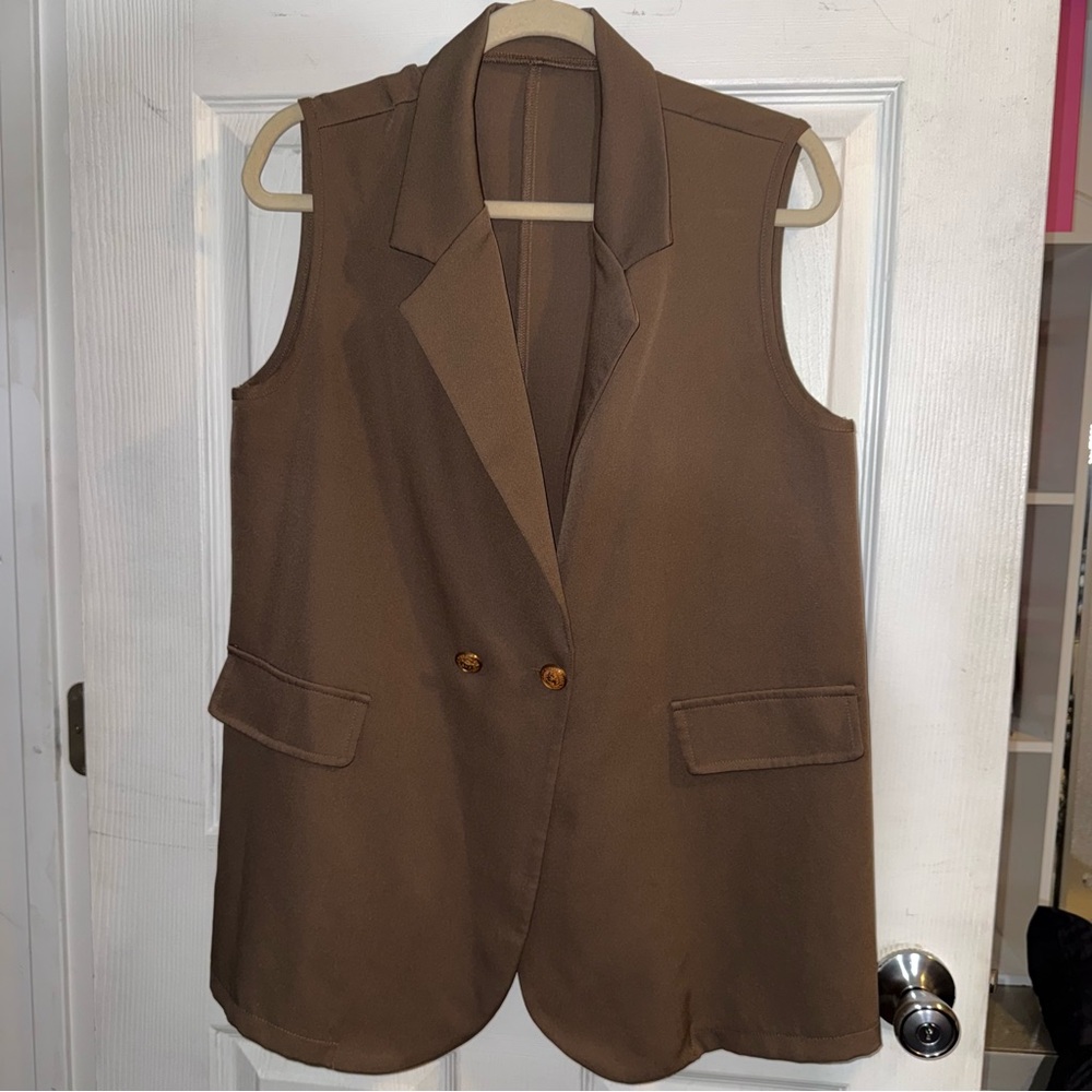 SHEIN Chocolate Brown Vest